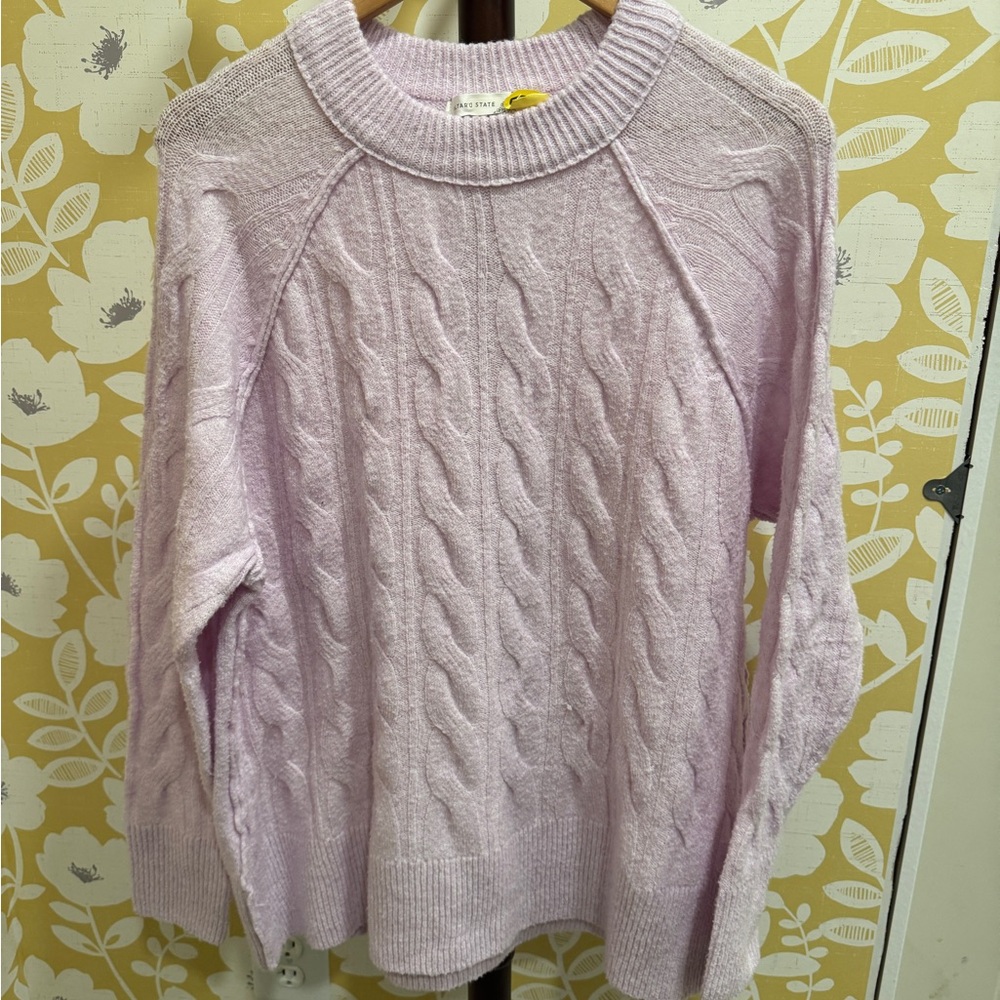 Altar'd State Light Purple Cable Knit Sweater
